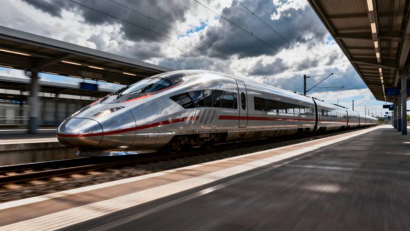 高速列车进站图片