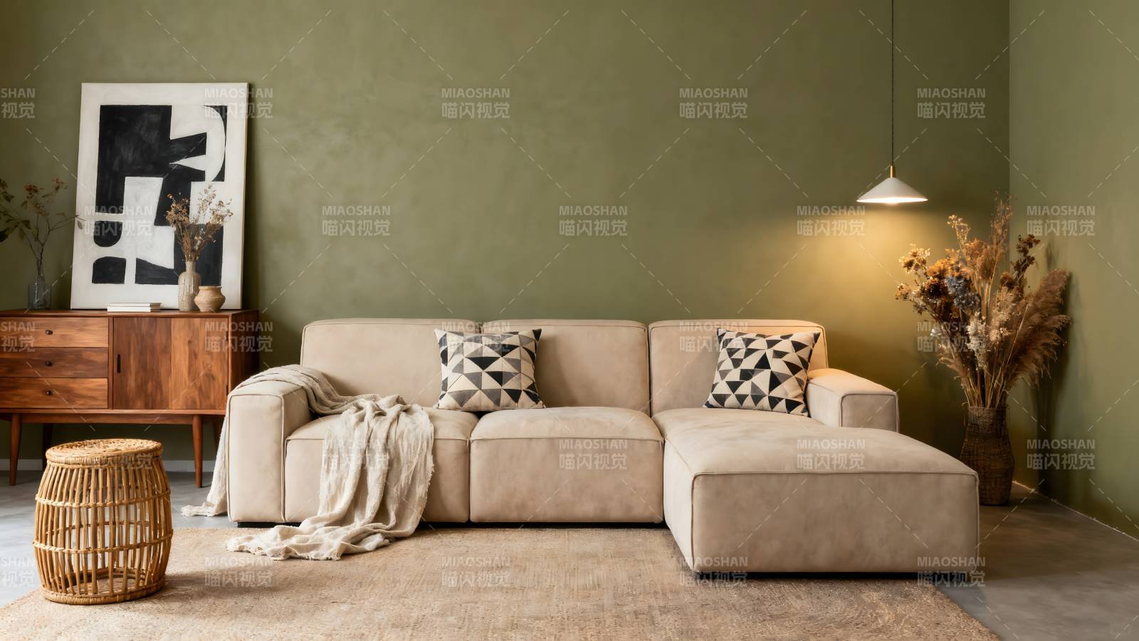 现代简约客厅布置图片