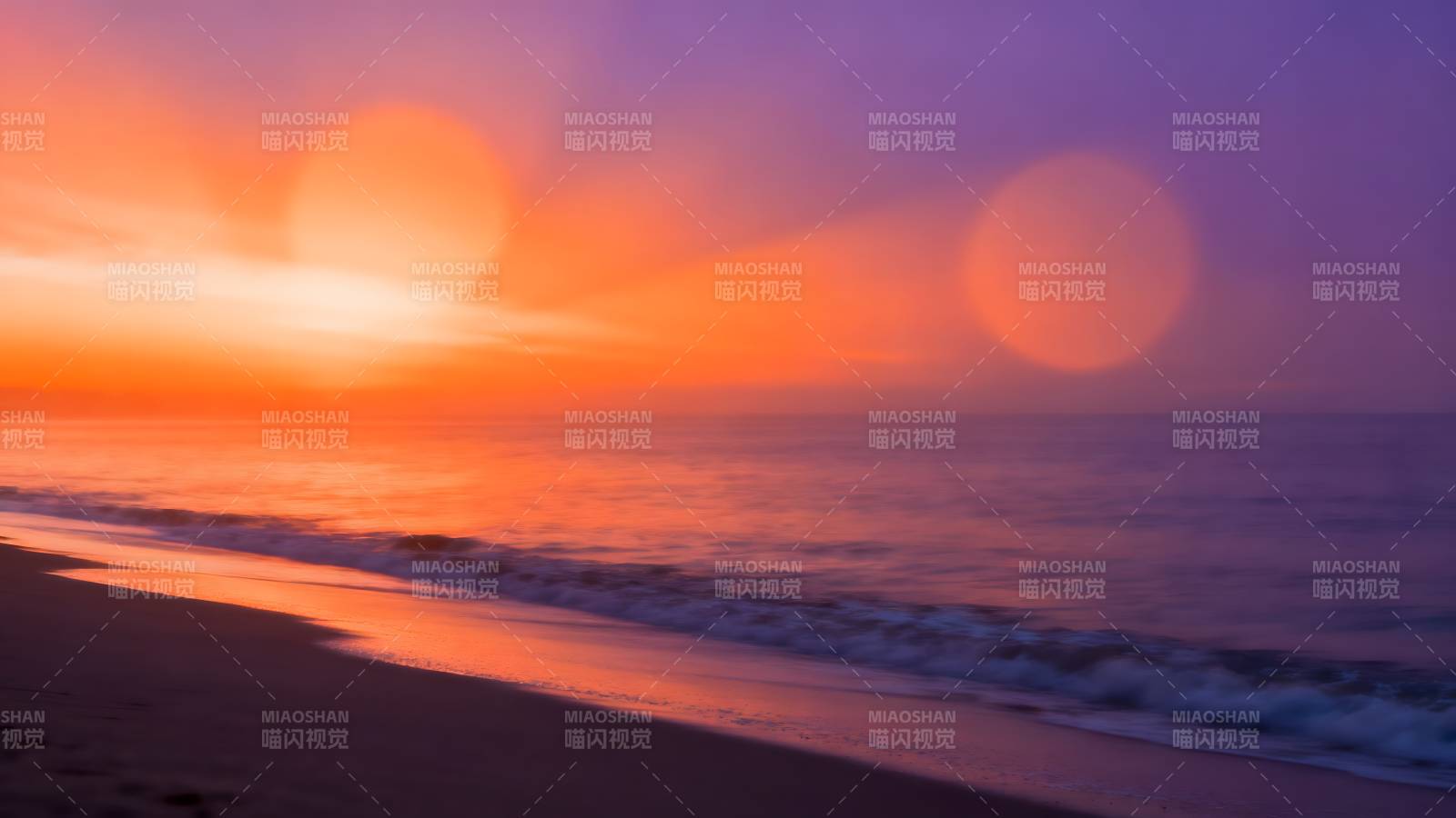 夕阳海滩美景图片