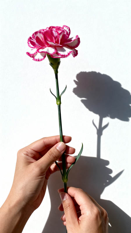 手捧康乃馨影图片