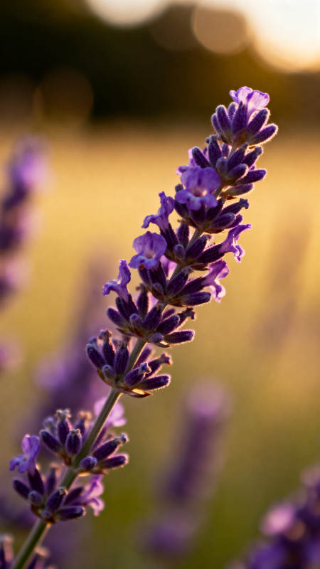 薰衣草花海暮色图片