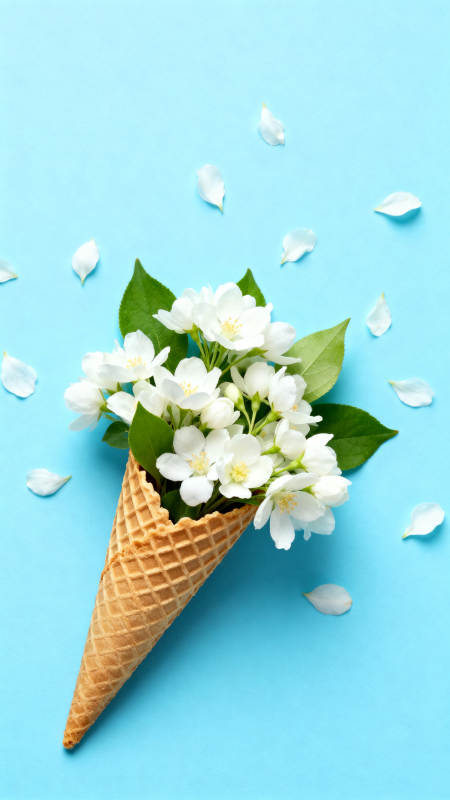 花香冰淇淋图片