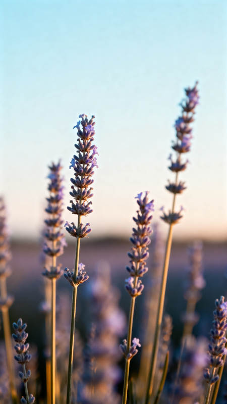 薰衣草田暮色图片