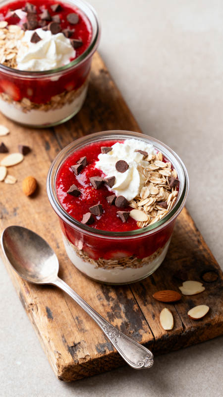 草莓燕麦杯甜品图片