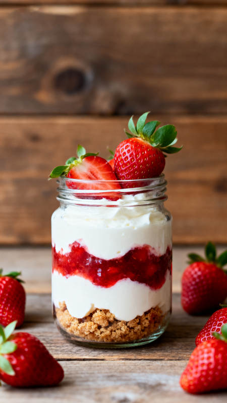 草莓奶酪杯图片