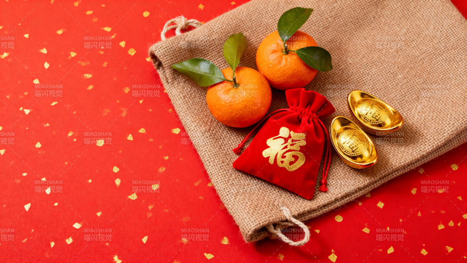 新春福袋金桔吉祥图片