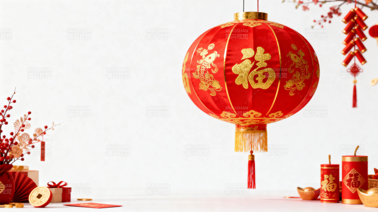 新春福字灯笼图片