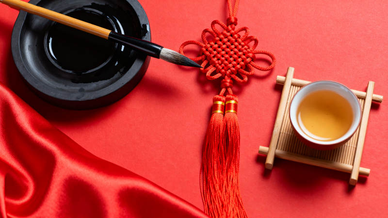茶香墨韵中国风图片