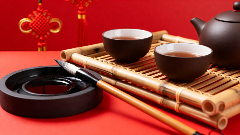 茶香四溢 竹韵悠然图片