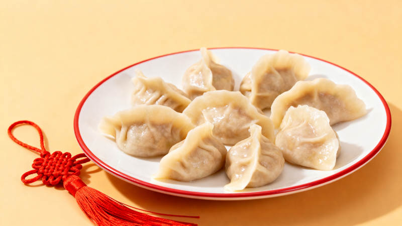 饺子配红绳 喜庆美味图片