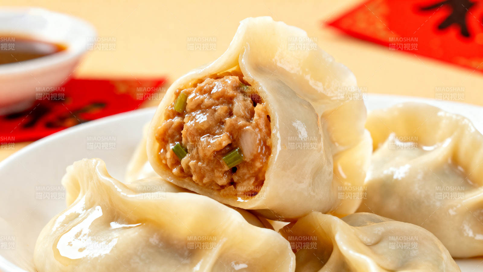 鲜美饺子特写图片