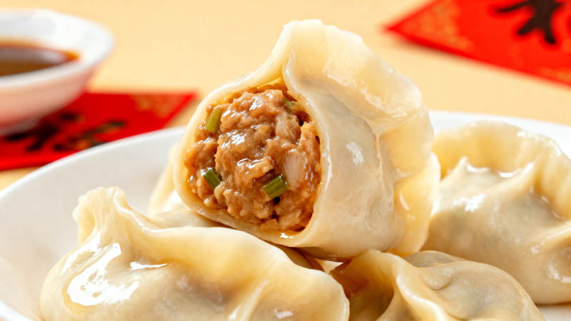 鲜美饺子特写图片