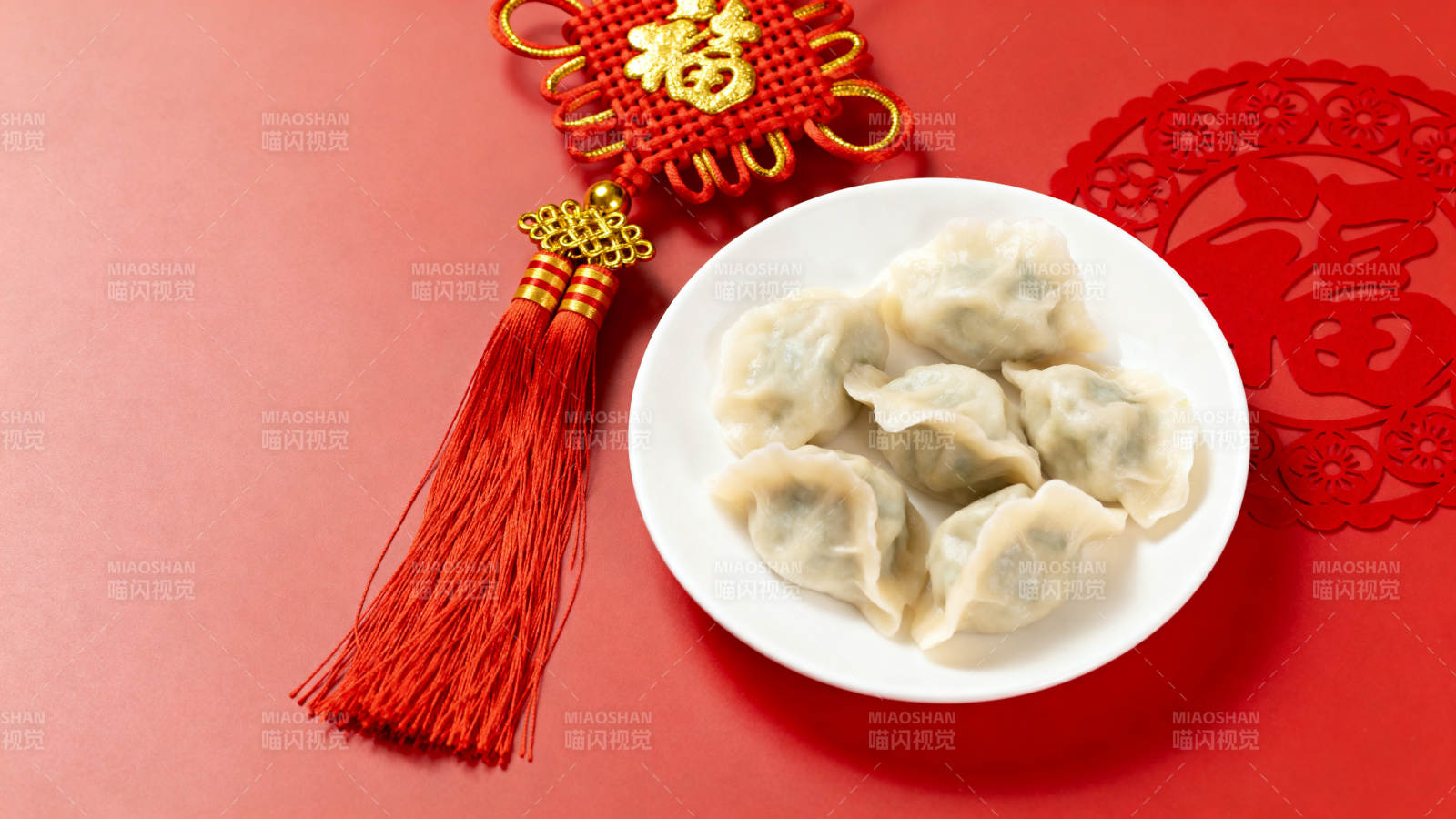 春节饺子喜庆图图片