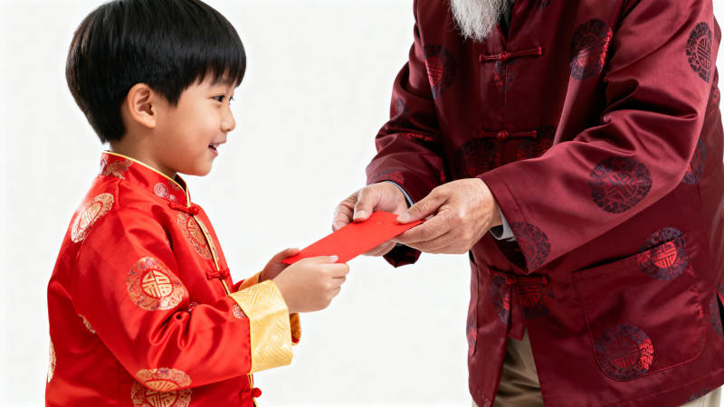 爷爷给孙子红包图片