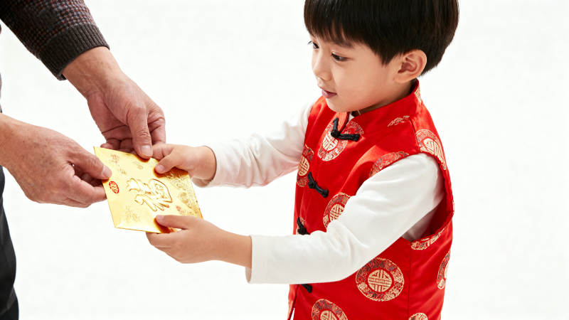 压岁钱传递祝福图片