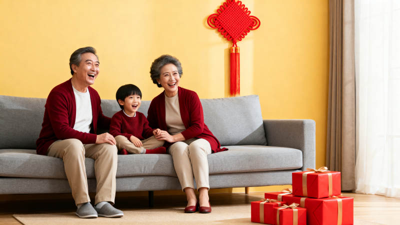 温馨家庭庆新春图片