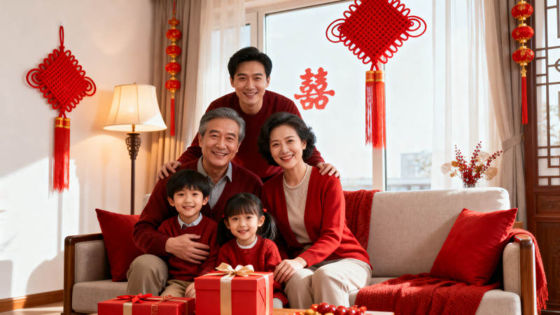 春节全家福图片