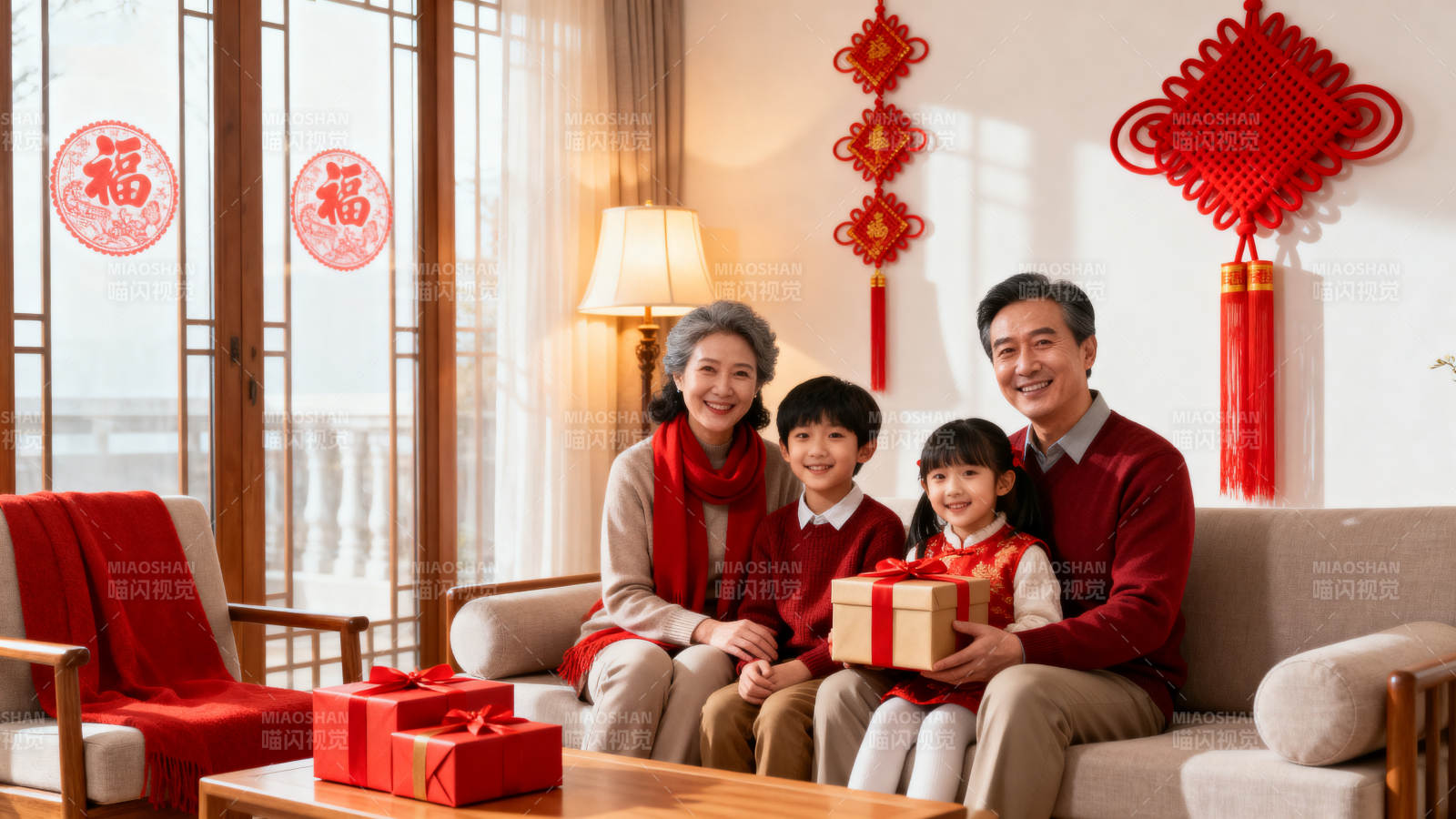 全家福迎新春图片