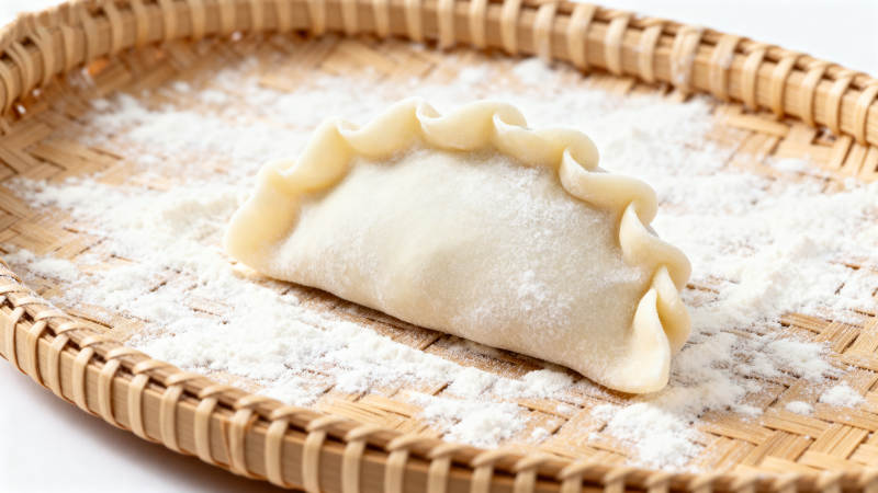 饺子皮包裹馅料图片