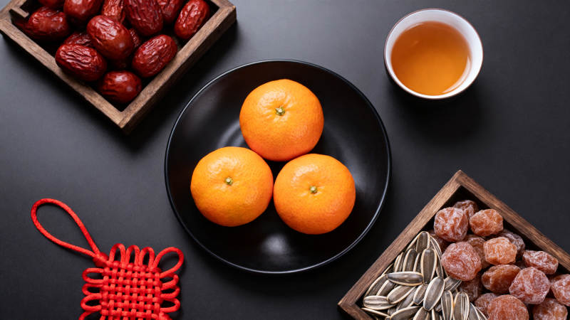 年味果茶静物图片