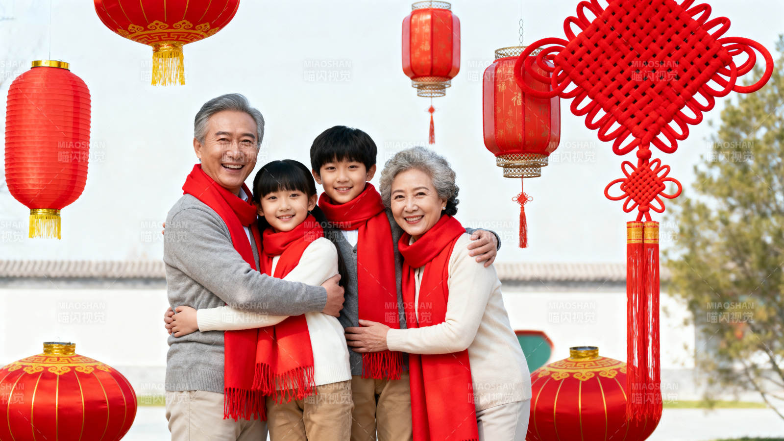 春节全家福图片