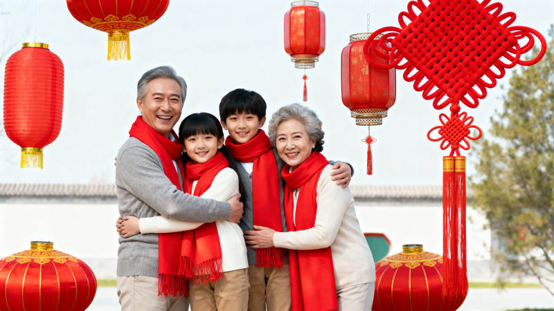 春节全家福图片