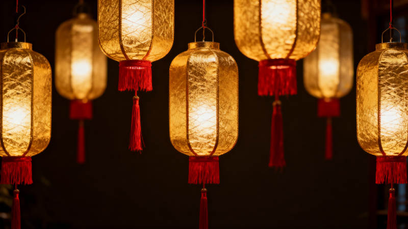 灯笼高挂迎新春图片