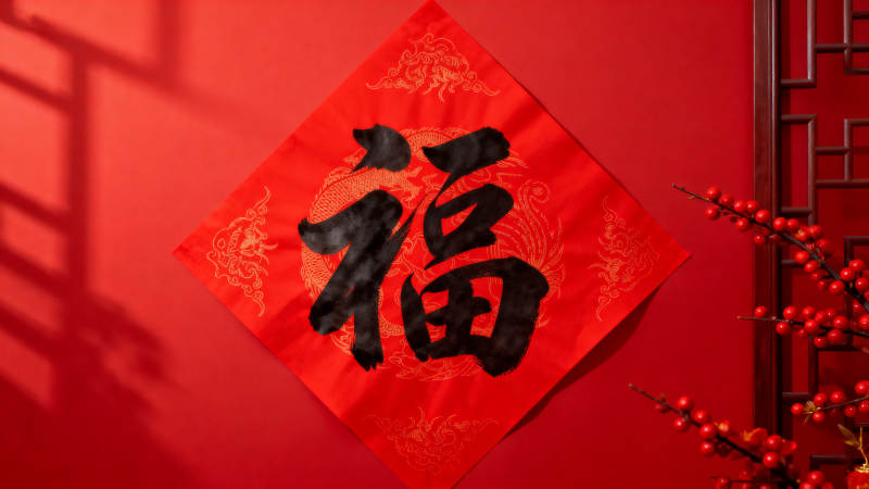福字迎春喜庆红图片