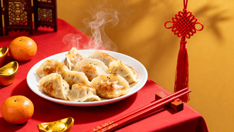 新年饺子飘香图片