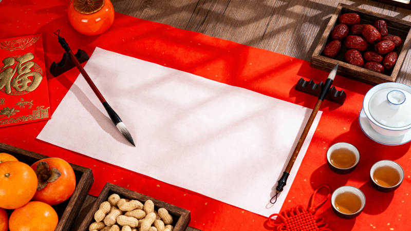 新春挥毫迎福年图片