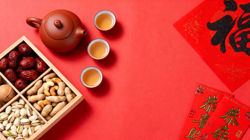 新春茶点福满堂图片