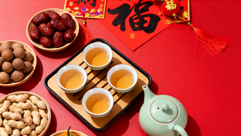 春节茶点迎福年图片