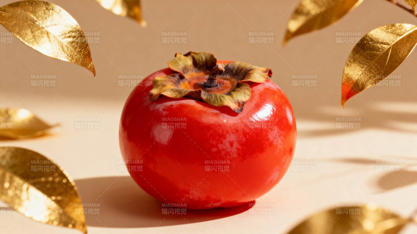 红柿金叶映秋光图片