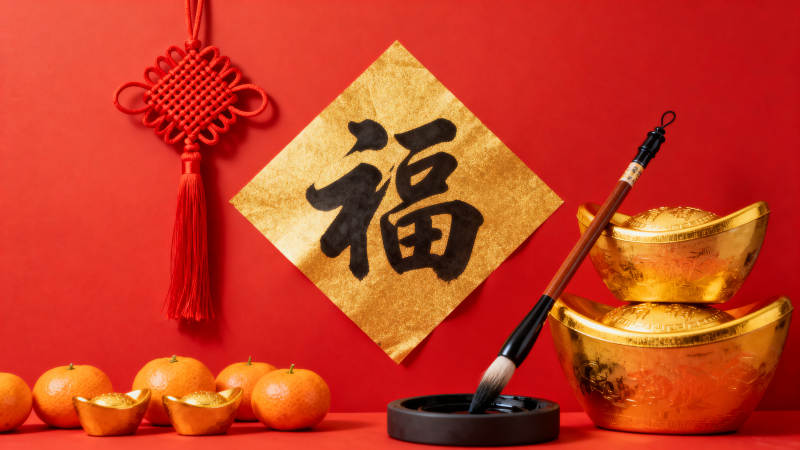 新春福字金元宝图片