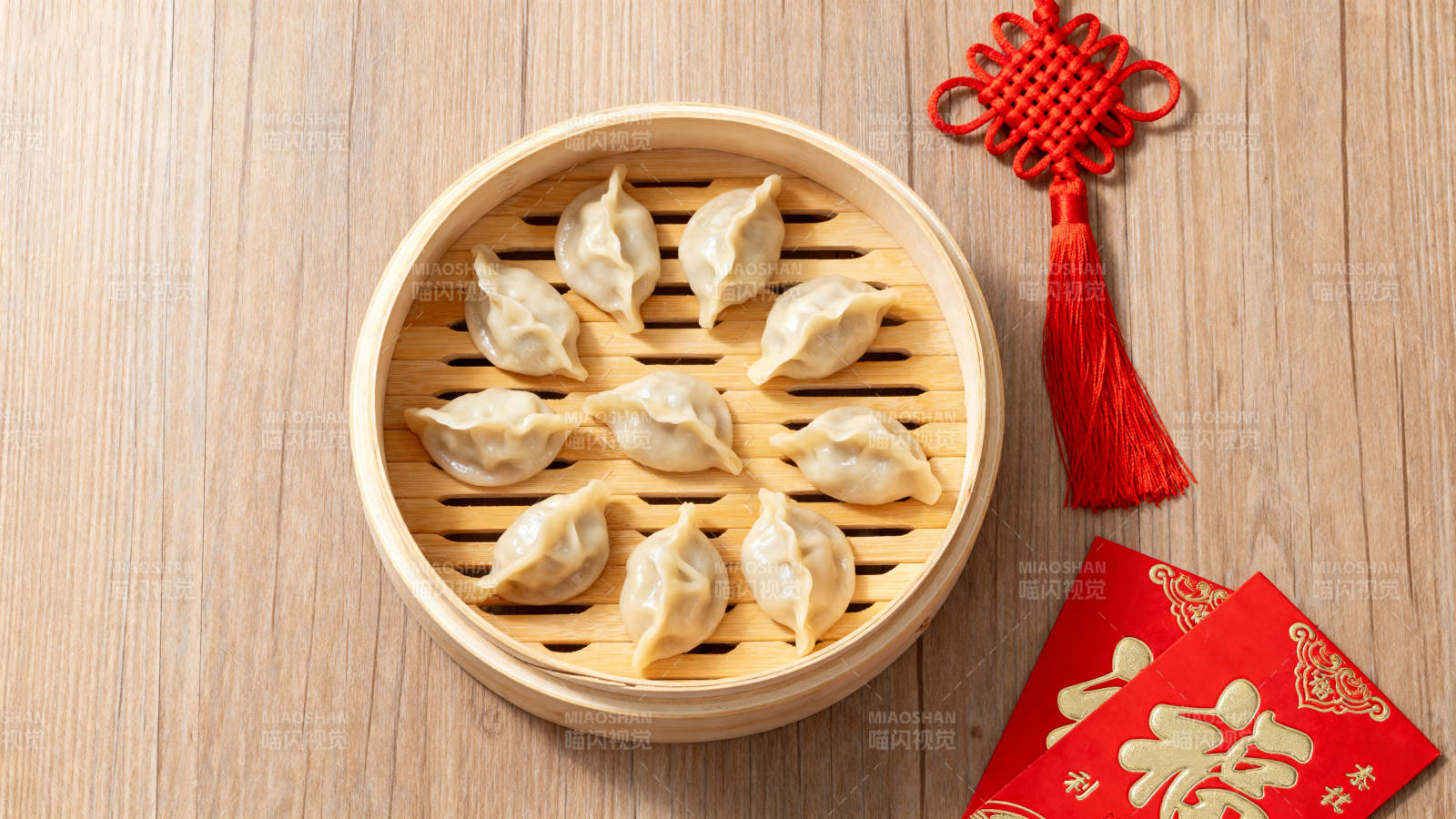 春节饺子喜庆图图片