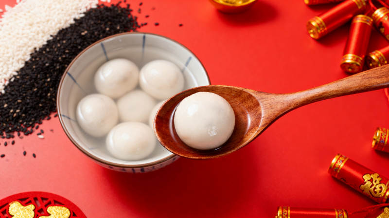 元宵节汤圆特写图片