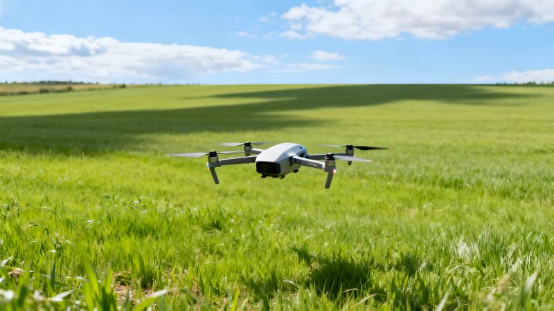 无人机飞越绿野图片