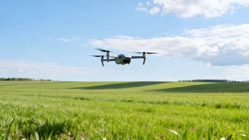 无人机飞越绿野图片