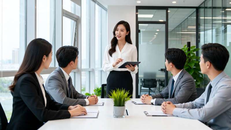 商务会议进行中图片