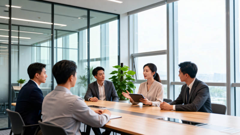 商务会议进行中图片