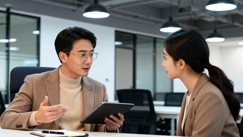 职场对话交流图片