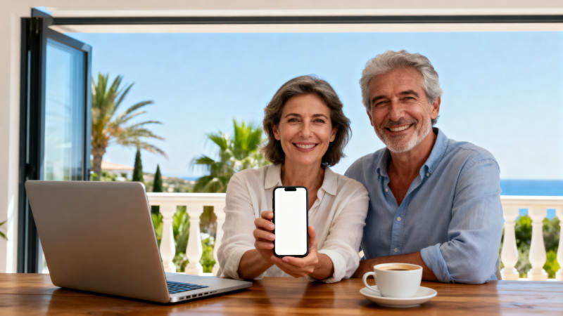 幸福夫妇享数字生活图片