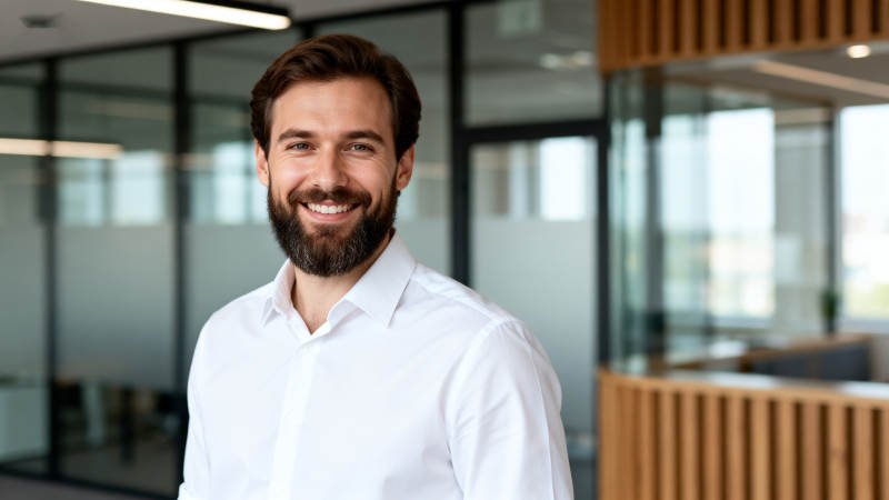 职场微笑男士图片