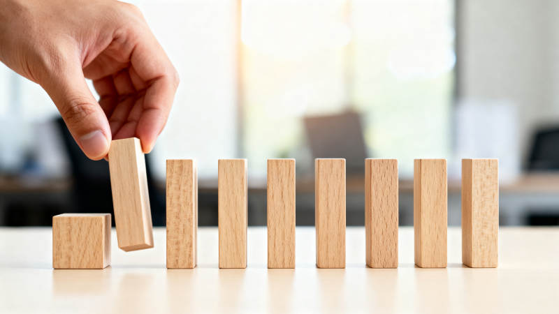 木块排列与手图片