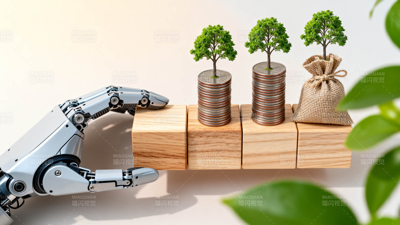 机器人与财富增长图片