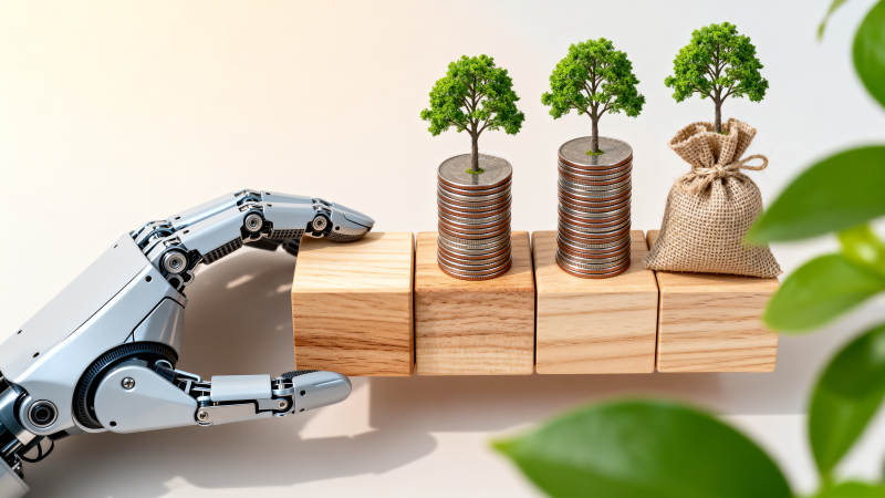 机器人与财富增长图片