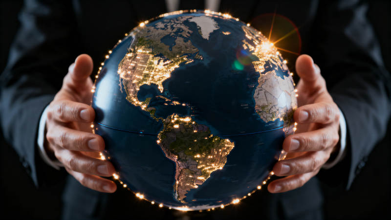 掌中地球 光芒四射图片