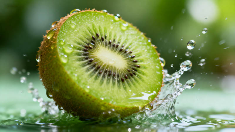 水花中的猕猴桃图片