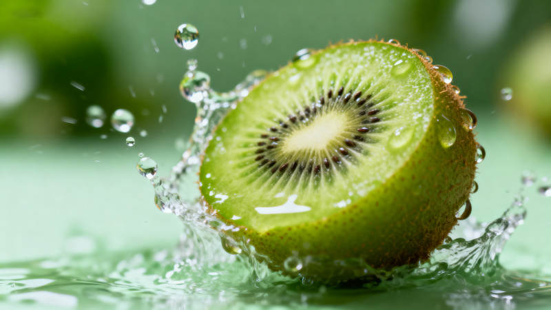 猕猴桃水花飞溅图片