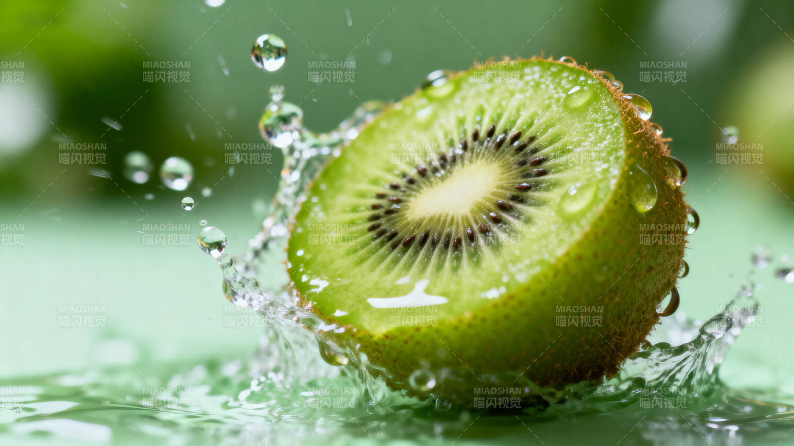 猕猴桃水花飞溅图片